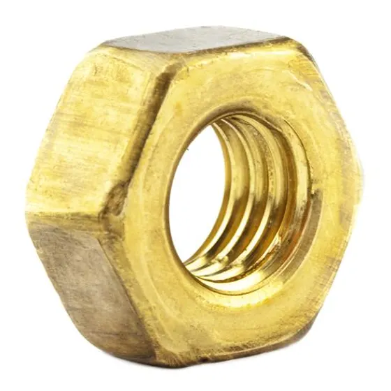 Porca sextavada de latão, cor dourada